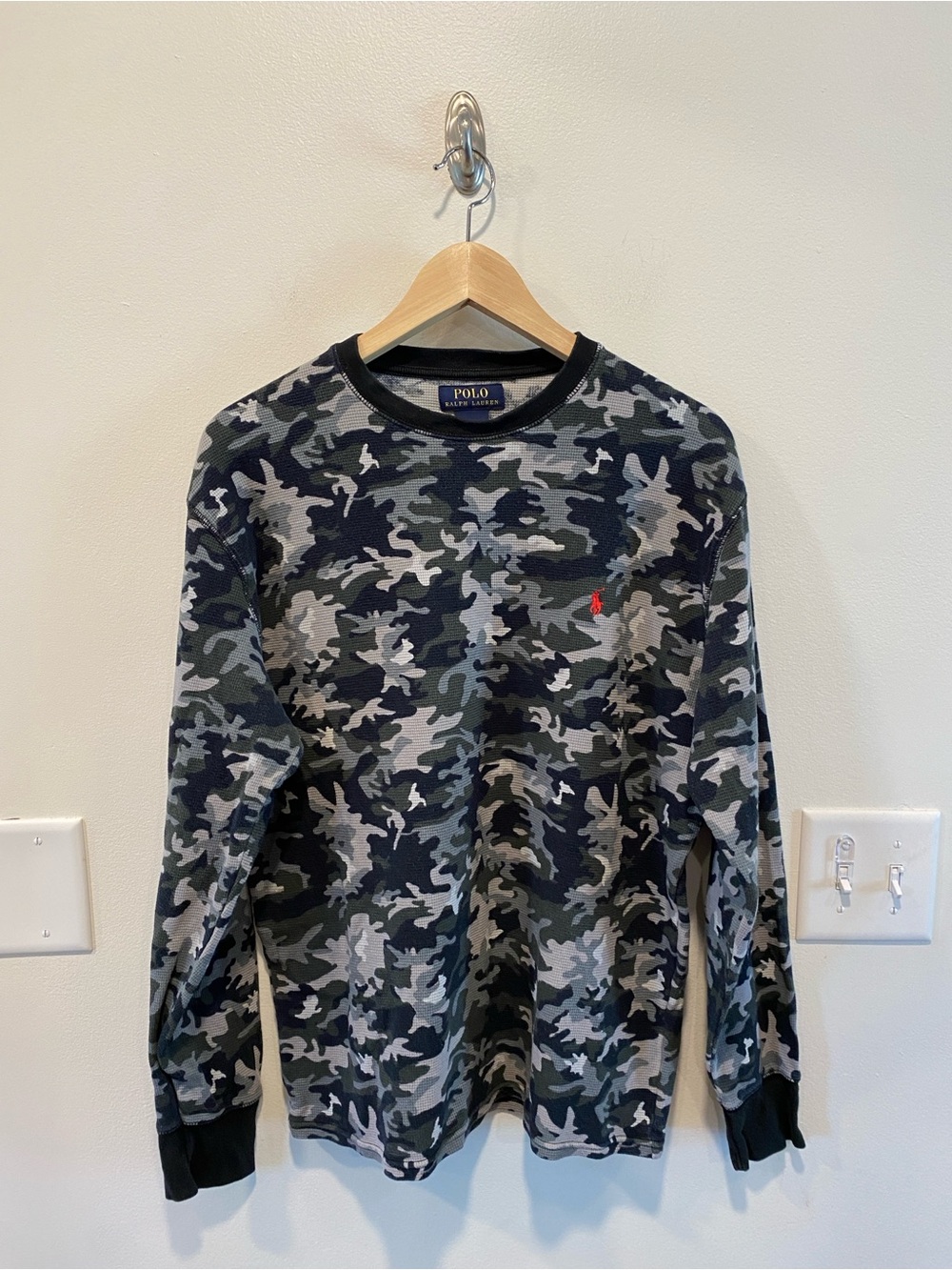 Polo Ralph Lauren thermal shirt men’s size large waffle camo print